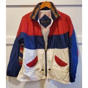 Women's Vintage 90's Y2K Kaotic Windbreaker Jacket Fleece Accents Size Medium